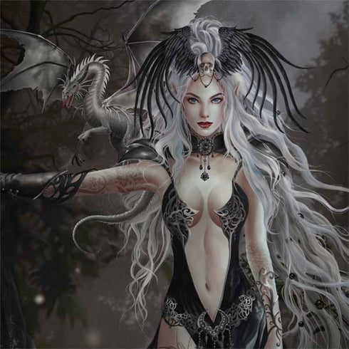 Gothic Princess with Silver Dragon by Nene Thomas Dell Inspiron Skin